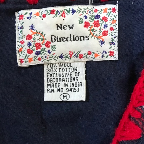 New Directions M Vintage Wool Winter Cottage core Patchwork Ugly Christmas Vest - Picture 3 of 6